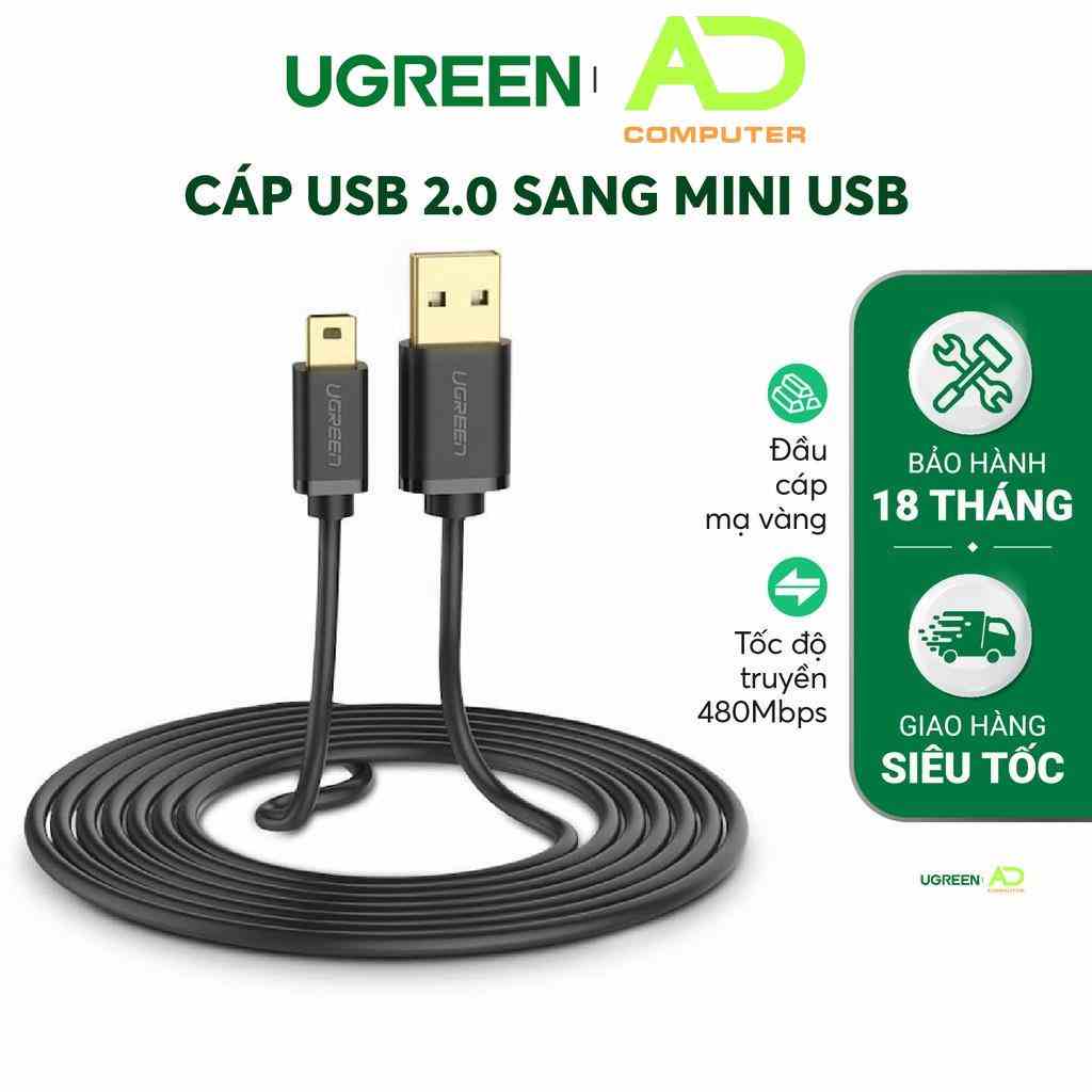 Cáp sạc USB 2.0 sang mini USB UGREEN US132 - Hàng phân phối chính hãng - Bảo hành 18 tháng