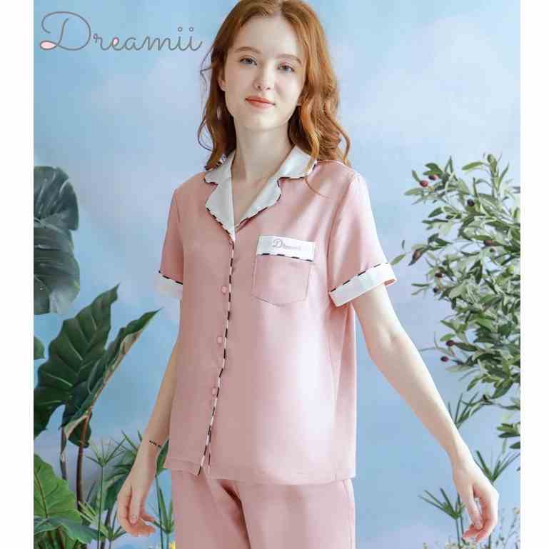 [Mã BMLTA35 giảm đến 35K đơn 99K] [DREAMII] Bộ ngủ phối cổ nữ Saint set cộc tay