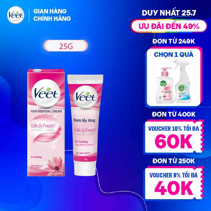 Kem Tẩy Lông Cho Da Thường Veet Silk Fresh 25G