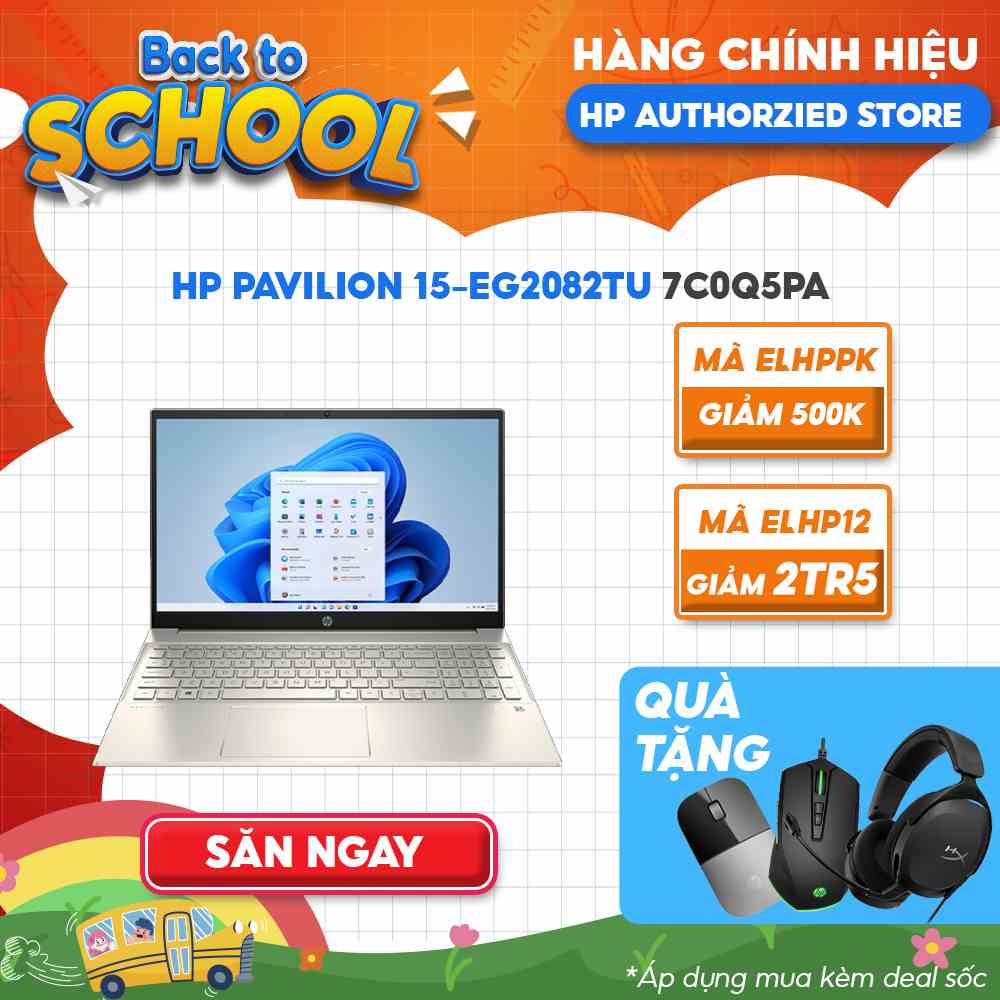 [Mã ELHP12 giảm 12% đơn 10TR] Laptop HP Pavilion 15-eg2082TU 7C0Q5PA i5-1240P | 8GB | 512GB | 15.6 FHD | Win 11