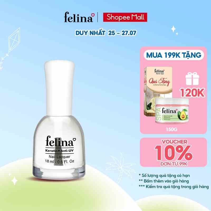 Sơn bóng dưỡng móng Felina 14.5ml - CB002 chống tia UV