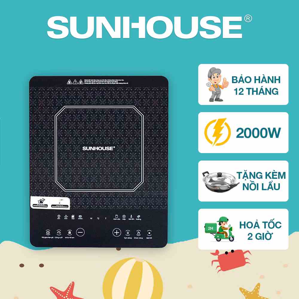 Bếp từ đơn SUNHOUSE SHD6802 - Bảo hành chính hãng 12 tháng