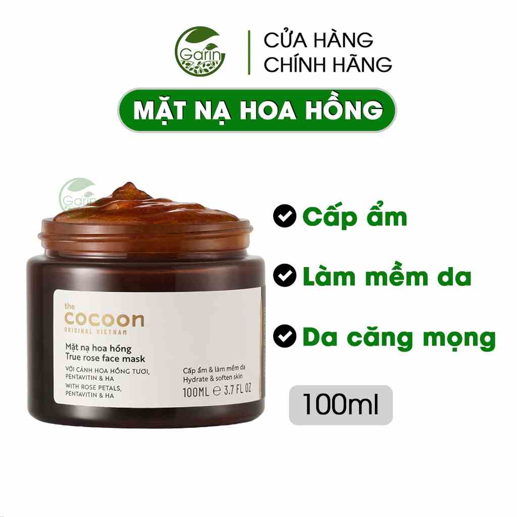 [Mã BMLTB35 giảm đến 35K đơn 99K] Bigsize 100ml - Mặt nạ hoa hồng Cocoon Garin cấp ẩm và làm mềm da