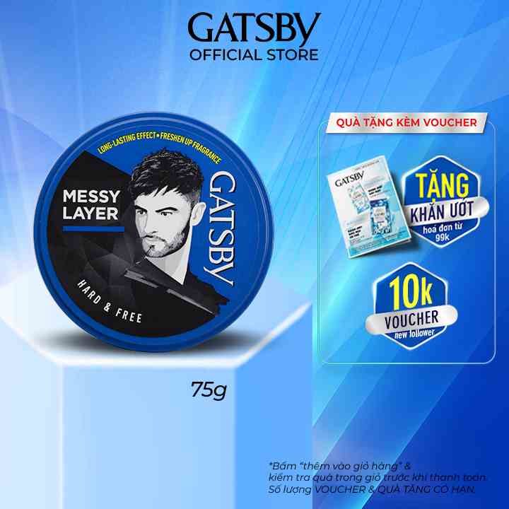 [Mã BMLTB35 giảm đến 35K đơn 99K] Wax Tạo Kiểu Tóc GATSBY STYLING WAX HARD & FREE 75g