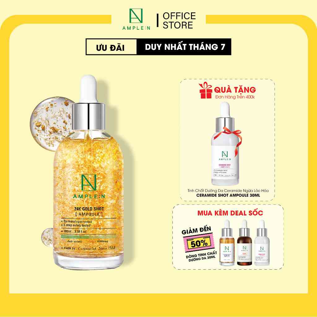 Tinh Chất Vàng Tăng Đàn Hồi Chống Lão Hóa AMPLE:N 24K Gold Shot Ampoule