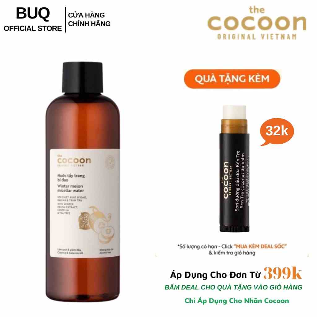 Bigsize - Nước Tẩy Trang Bí Đao Cocoon Tẩy Sạch Makeup & Giảm Dầu 500ml