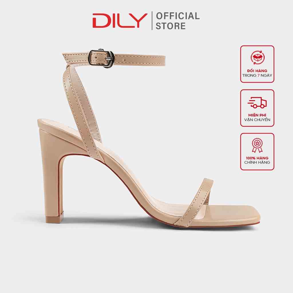 Giày Sandal Nữ DILY Quai Mảnh Gót Vuông 7cm_AA0324