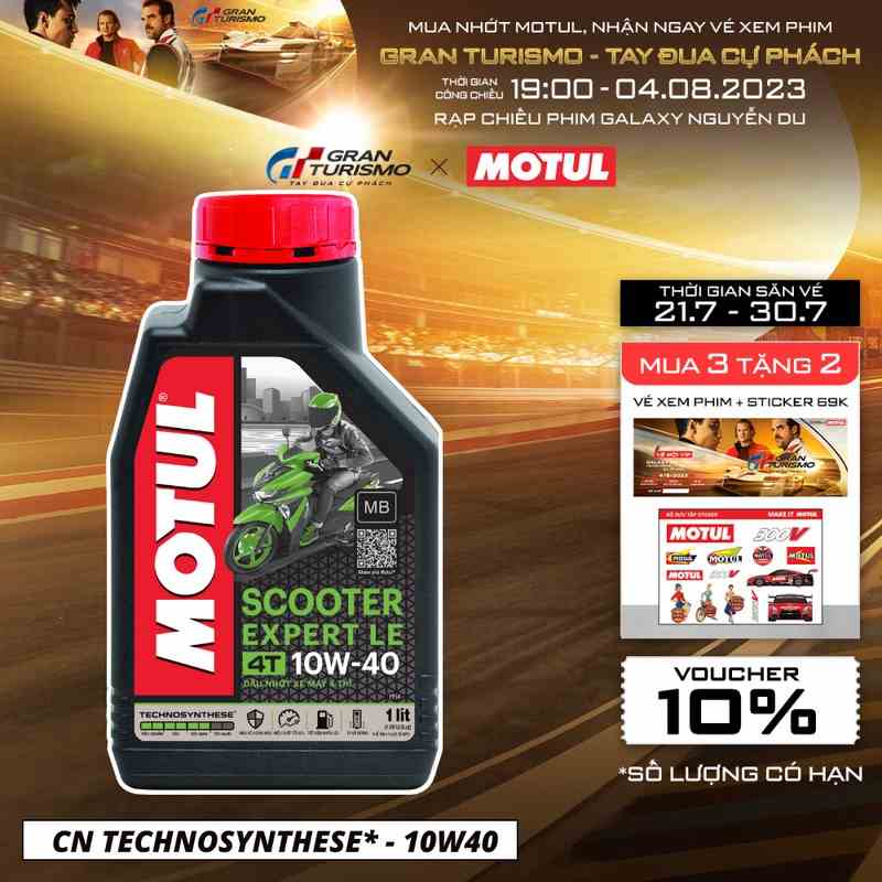 [Mã BMLTB35 giảm đến 35K đơn 99K] Dầu nhớt xe tay ga MOTUL SCOOTER EXPERT LE 10W40 1L