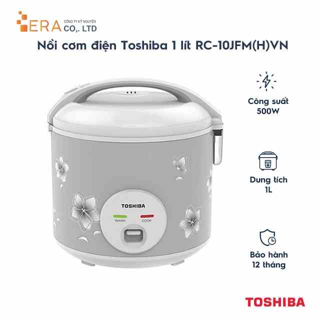 [Mã BMLTA35 giảm đến 35K đơn 99K] Nồi cơm điện nắp gài Toshiba RC-10JFM(H)VN