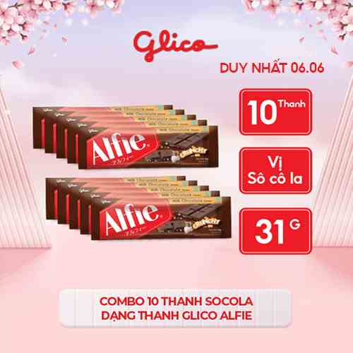 [Mã BMLTB35 giảm đến 35K đơn 99K] Combo 10 thanh Socola dạng thanh GLICO Alfie