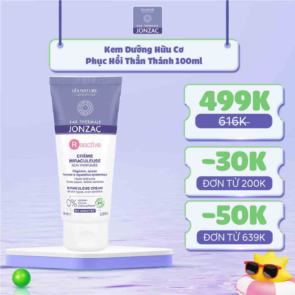 Kem Dưỡng Hữu Cơ Phục Hồi Thần Thánh Eau Thermale Jonzac Reactive Miraculous Cream 100ml