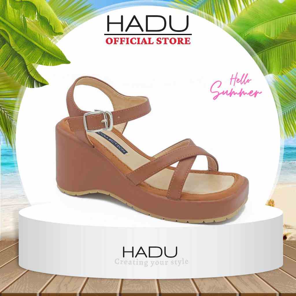 Giày Sandal Đế Xuồng Quai Chéo 8P XIARA HADU MX14 Da PU Cao Cấp, BH 24 Tháng