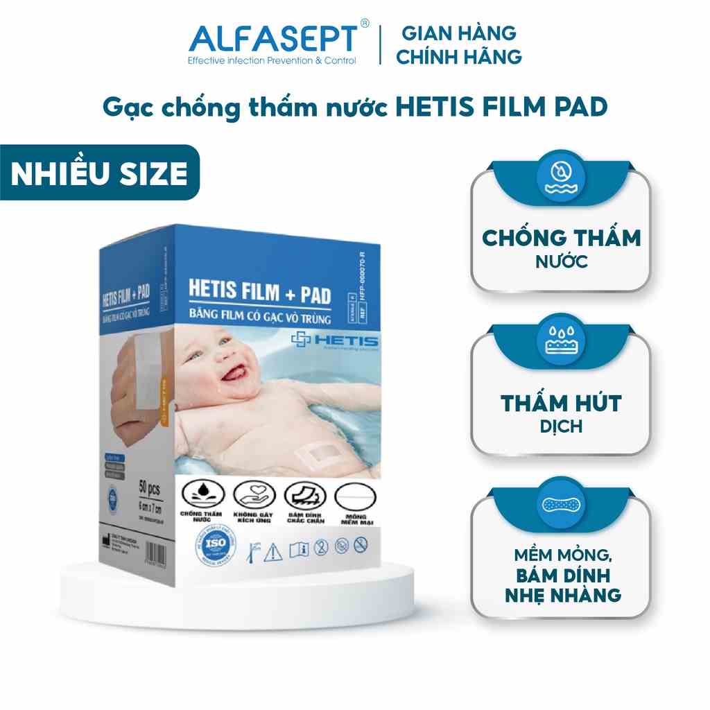 Miếng Dán Rốn Cho Trẻ Tắm HETIS FILM PAD Giúp Bảo Vệ Vết Thương Khỏi Sự Xâm Nhập Của Vi Khuẩn