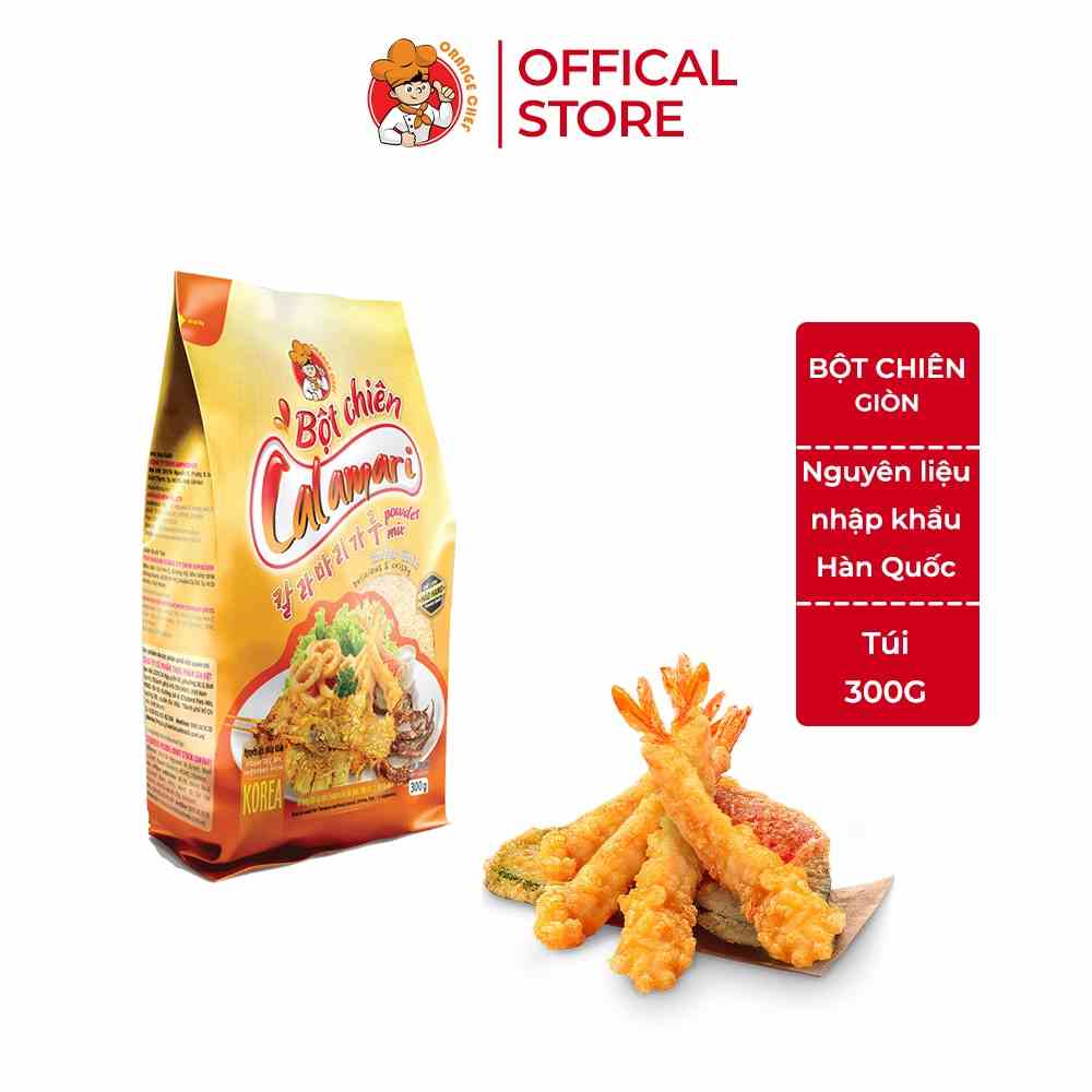 Bột chiên hải sản Tempura Nguyên liệu nhập khẩu Hàn Quốc - Calamari Orange Chef túi 300g