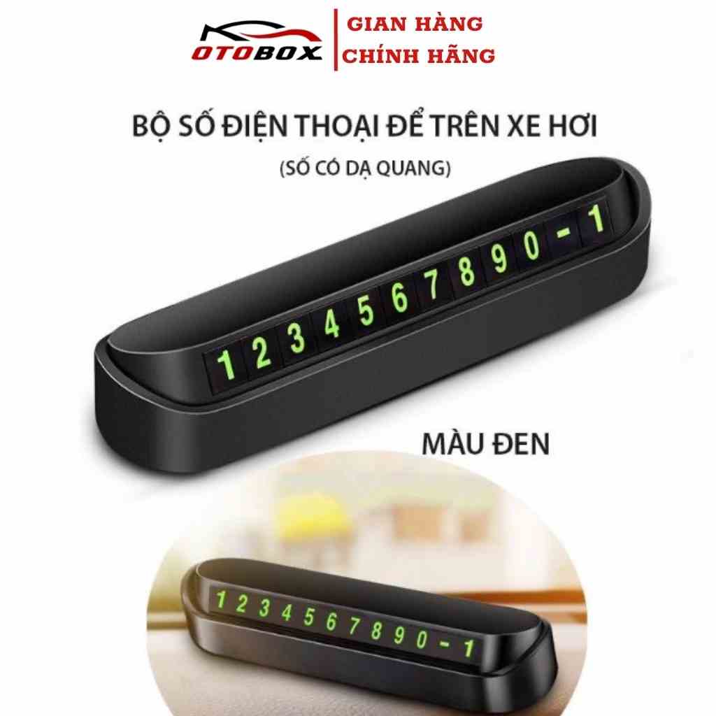 Bảng số  điện thoại gắn taplo xe ô tô cao cấp chính hang OTOBOX, số bằng nam châm có dạ quang phát sáng, sử dụng tiện dụ