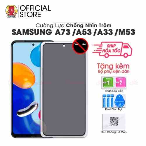 Miếng Dán Kính Cường Lực Chống Nhìn Trộm Samsung A73 A53 A33 5G M53 SS Galaxy Phủ Nano Độ Cứng 9H Không Cấn Gợn Handtown