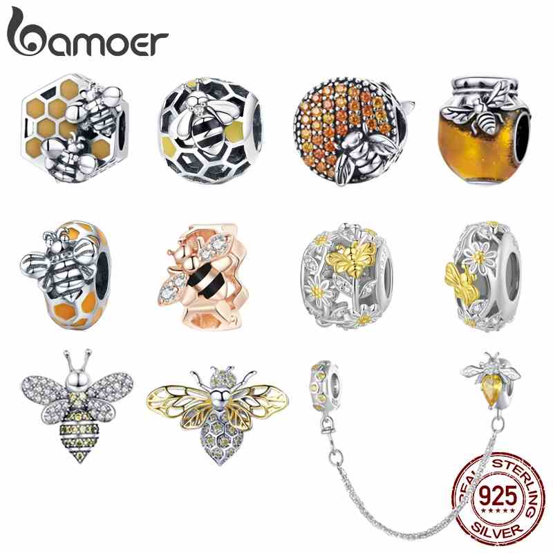 Hạt charm BAMOER bạc 925 kiểu ong xinh xắn