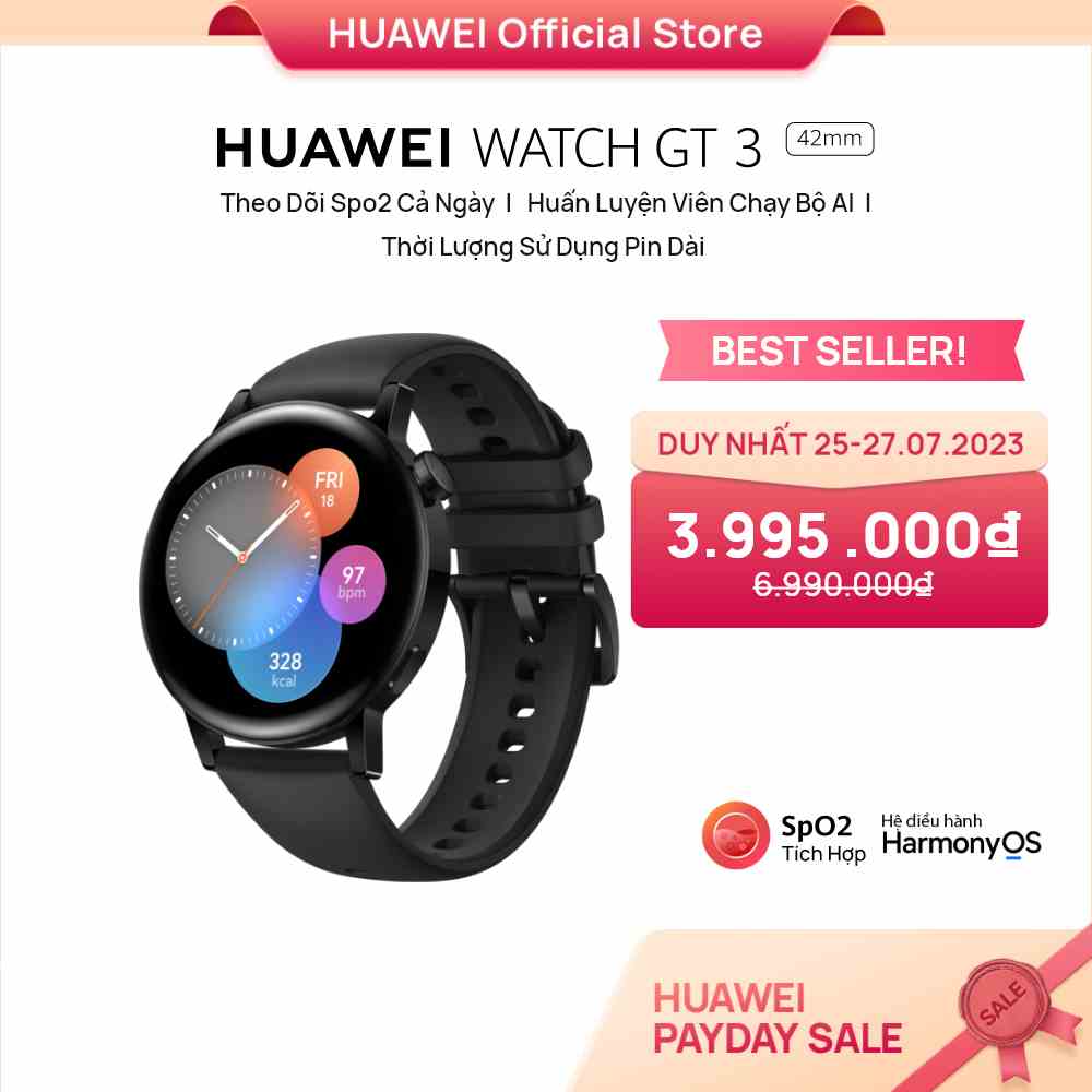 [Mã ELCN02 giảm 500K đơn 300K] Đồng Hồ Thông Minh HUAWEI WATCH GT 3 42mm |Theo Dõi Spo2 Cả Ngày