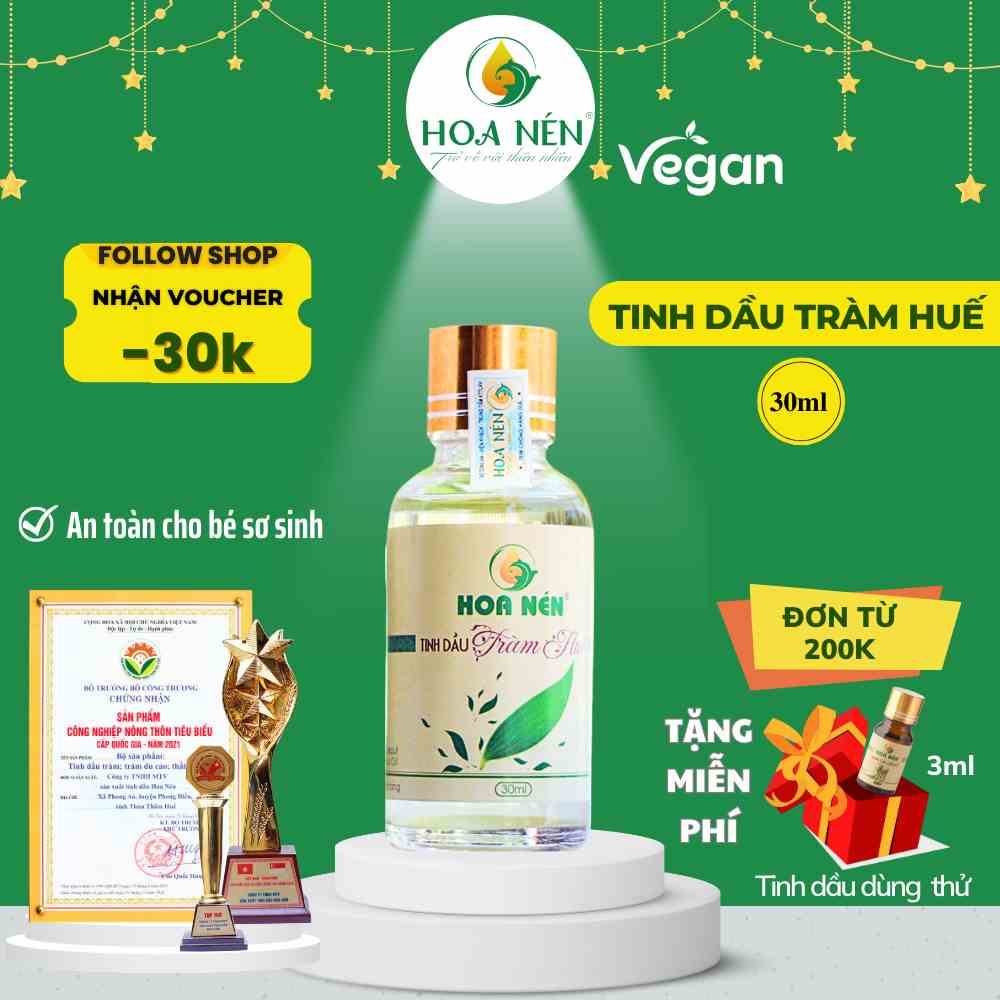 [Mã BMLTA35 giảm đến 35K đơn 99K] Tinh dầu Tràm Huế nguyên chất Hoa Nén - Chuẩn VietGAP - 30ml