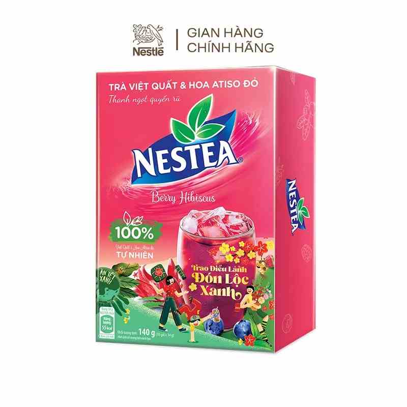 Thực phẩm bổ sung trà việt quất và hoa atiso đỏ Nestea (Hộp 10 gói x 12g)