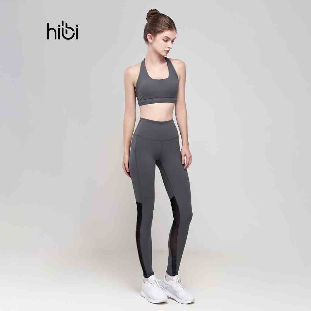 Set đồ tập yoga cho nữ Hibi Sports H101, áo bra thể thao 8 dây, quần lưng cao, kèm mút nâng ngực