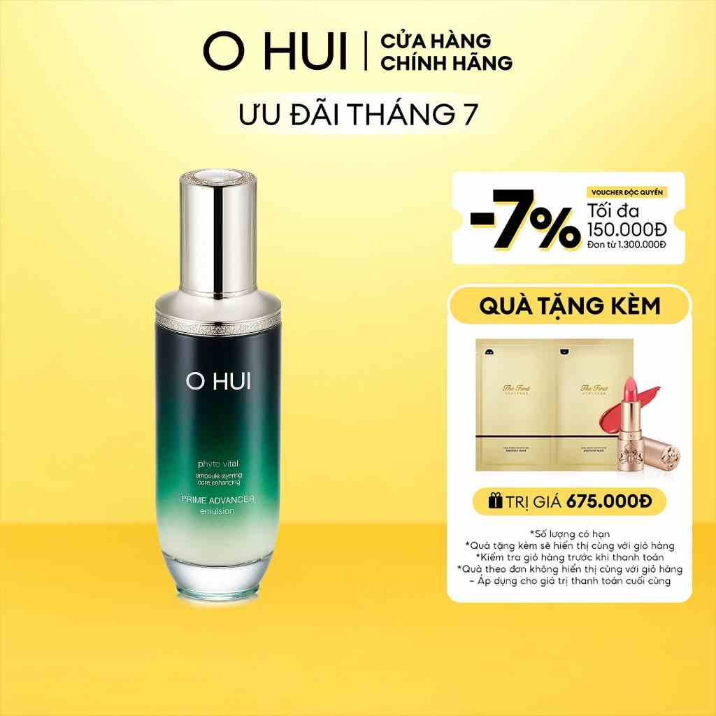 [Mã COSLUX07 giảm 120K đơn 1500K] Sữa dưỡng chống lão hoá, củng cố tầng cốt lõi O HUI Prime Advancer Emulsion 130ml