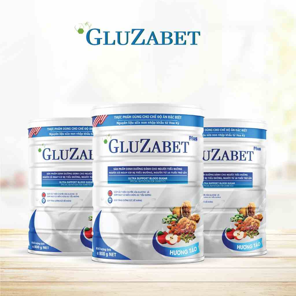 3 Hộp Sữa Hạt Gluzabet 800g - Giúp Ổn Định Đường Huyết, Ngăn ngừa Biến Chứng, Tăng Đề Kháng, Giảm Tiểu Đêm, Mất Ngủ