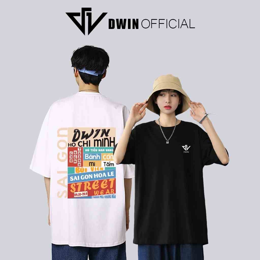 Áo thun unisex Hồ Chí Minh Thời trang DWin basic tee phông trơn nam nữ tay lỡ oversize form rộng