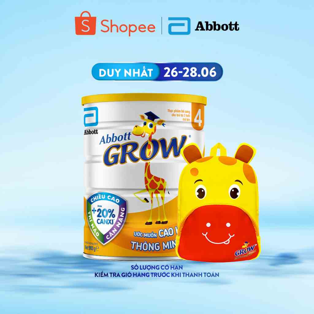 [Tặng Balo Hươu] Sữa bột Abbott Grow 4 900g