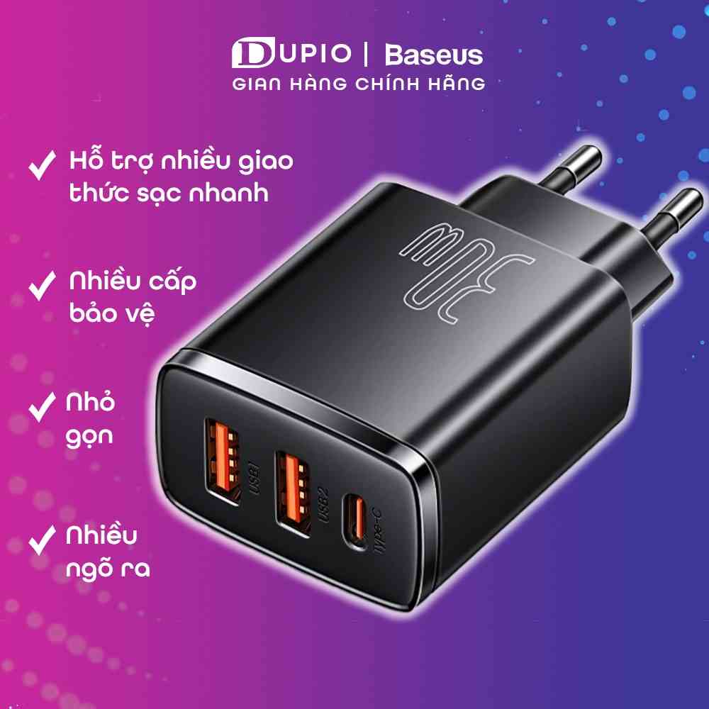 [Mã BMLTA35 giảm đến 35K đơn 99K] Củ sạc nhanh 30w DUPIO Baseus CS01 usb type-c nhiều ngõ ra công suất cao