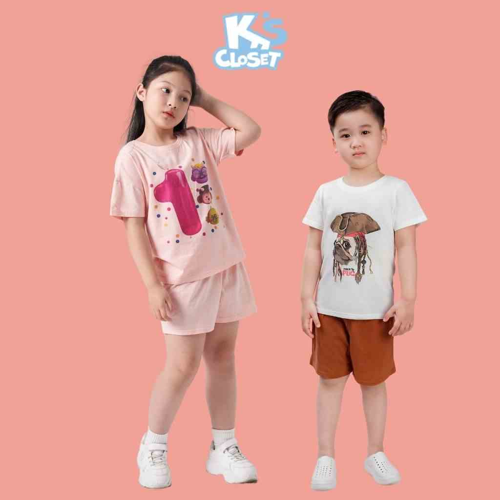 Bộ quần áo cộc tay trẻ em KS CLOSET chất liệu Cotton mềm mịn thoáng mát K284ONS / K411ONS