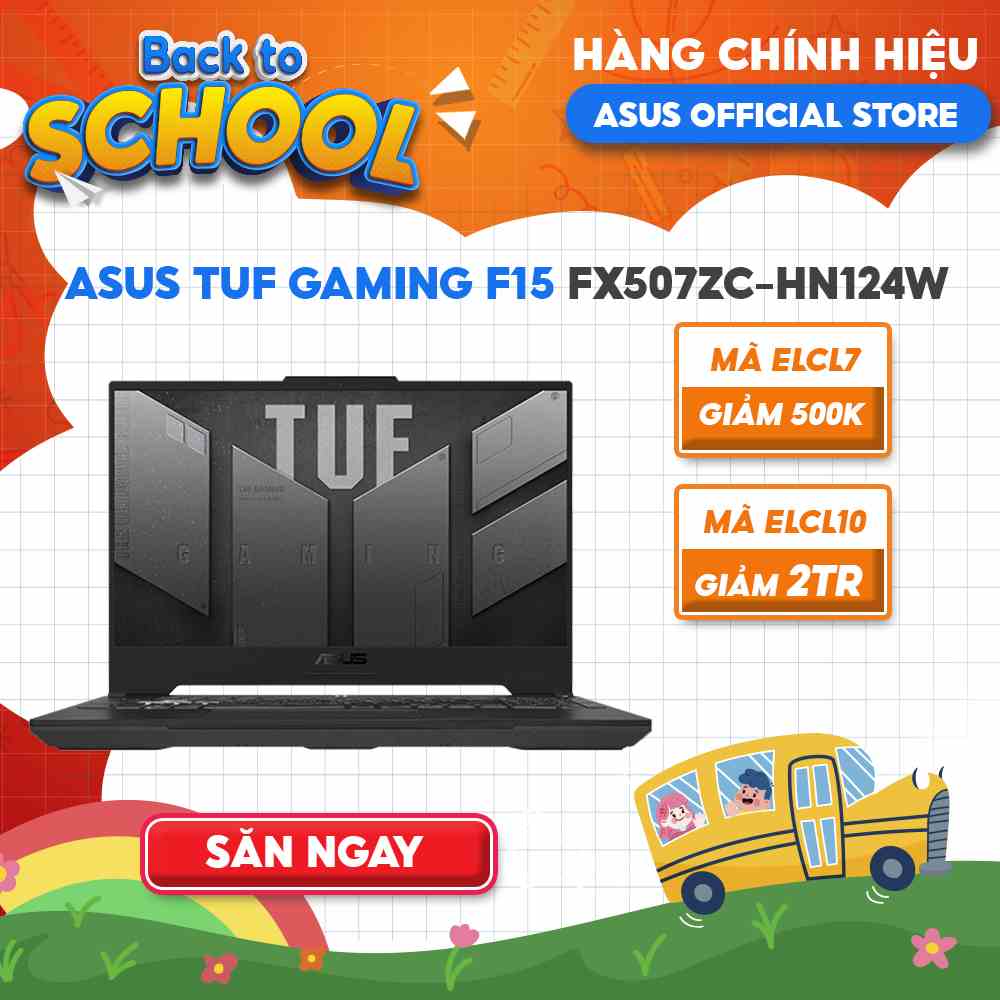 [Mã ELCL7 giảm 7% đơn 7TR] Laptop ASUS TUF Gaming F15 FX507ZC-HN124W i7-12700H | 8GB | 512GB | GeForce RTX™ 3050 4GB