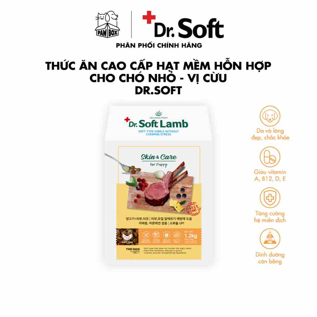 [Mã BMLTB35 giảm đến 35K đơn 99K] Thức Ăn Hạt Mềm DR. SOFT Cao Cấp Hỗn Hợp Dành Cho Chó Nhỏ - Vị Cừu 1.2Kg