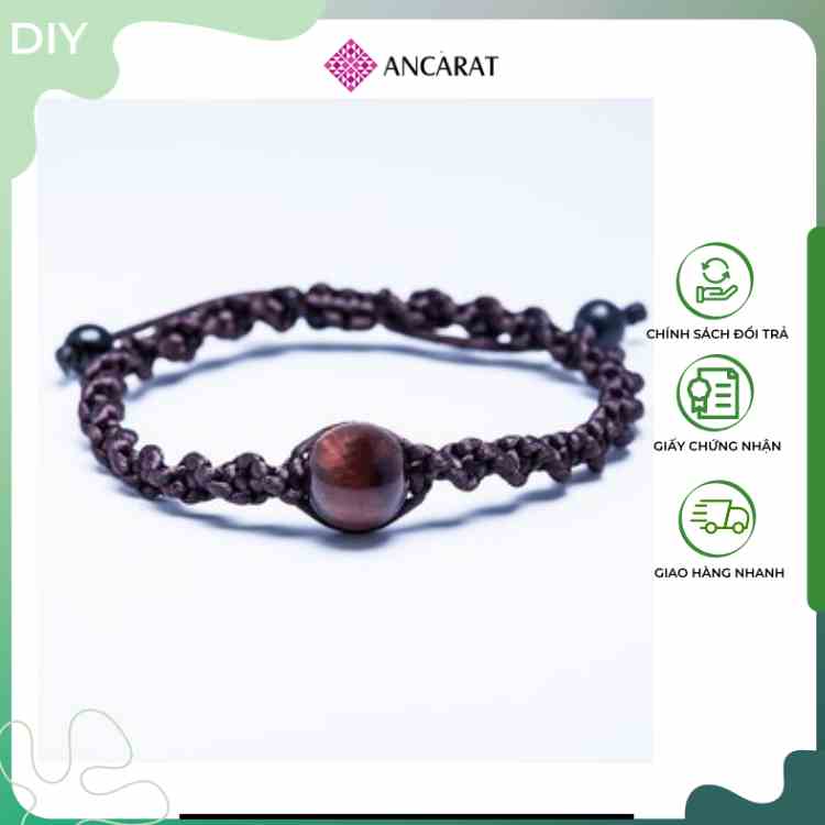 [Mã BMLTB35 giảm đến 35K đơn 99K] ANCARAT - Vòng tay Handmade đá Mắt Hổ ngũ hành phong thuỷ - Mệnh Thổ - VT12