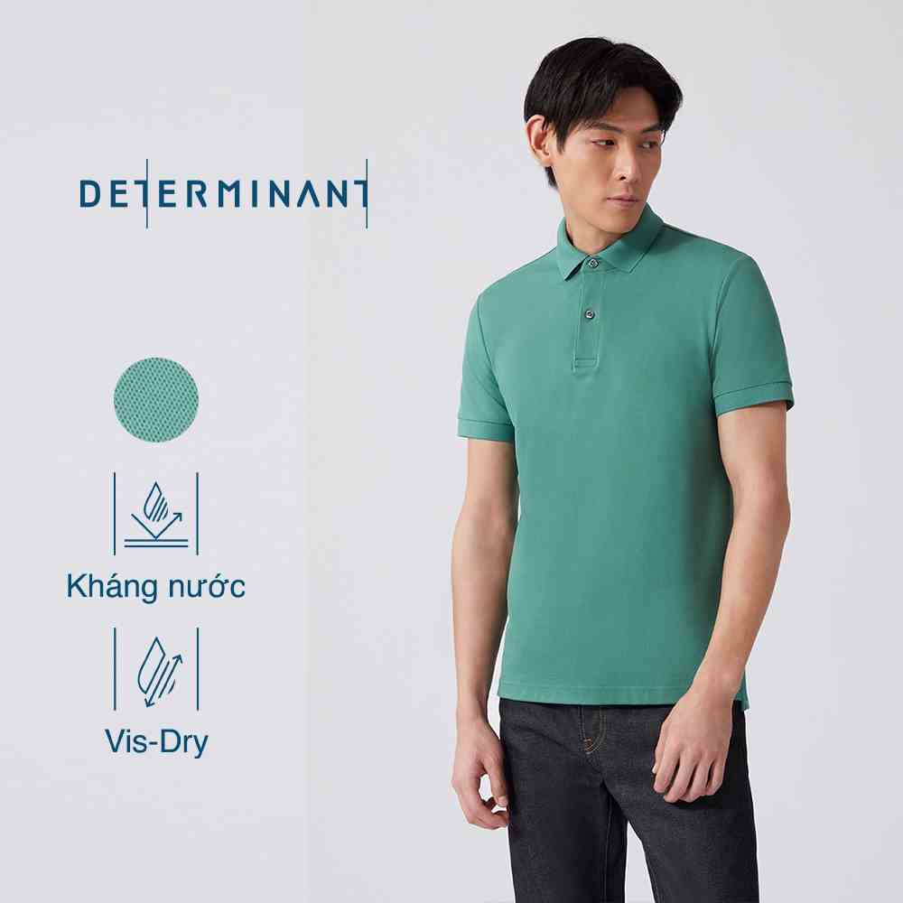 Áo thun polo nam cao cấp DETERMINANT tay ngắn - kháng nước - màu xanh lá - P01