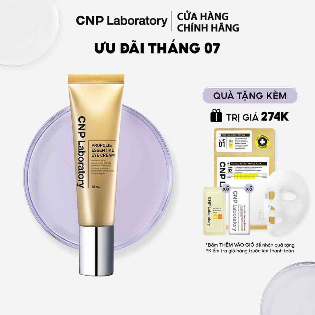 [Mã COSCNBE6 giảm 10% đơn 500K] Kem dưỡng mắt keo ong làm sáng và săn chắc CNP Propolis Essential Eye Cream 50ml