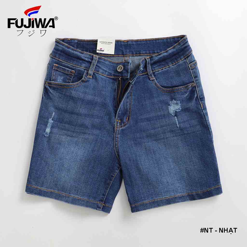 Quần Short Jean Nữ FUJIWA - NT. Lưng Cao Ngang Rốn, Co Giãn Tốt. Size 26, 27, 28, 29, 30, 31, 32 (42kg - 70kg)