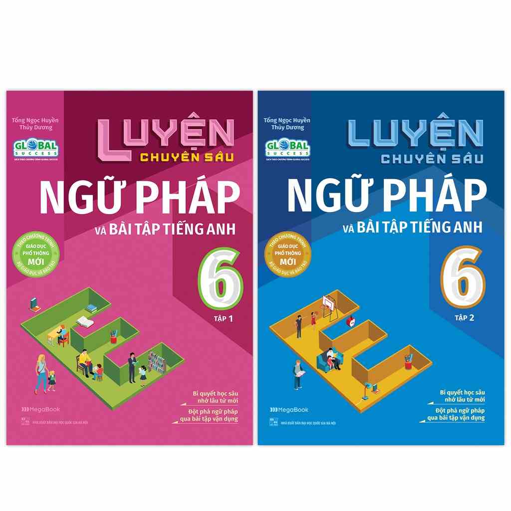 Sách - Combo Luyện chuyên sâu ngữ pháp và bài tập tiếng Anh 6 Global tập 1 và tập 2 - Chương Trình Mới