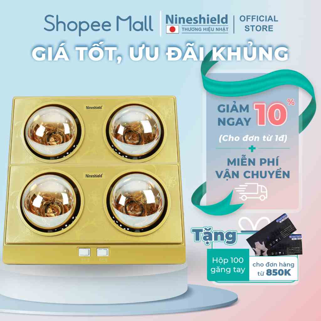 [Mã BMLTB200 giảm đến 100K đơn 499K] Đèn sưởi nhà tắm 2 bóng Nineshield NS042B