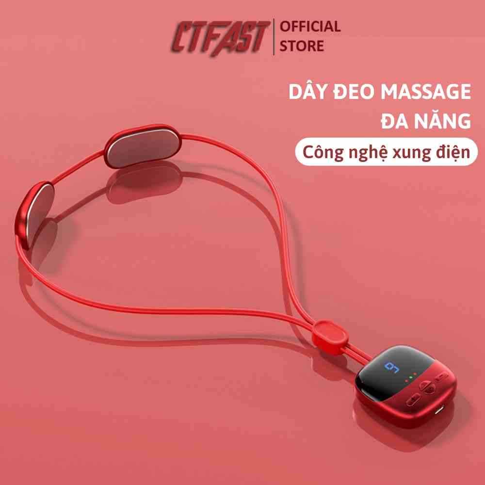 Dây đeo massage cổ vai gáy CTFAST A7 công nghệ xung điện kép kết hợp 9 cường độ rung hỗ trợ giảm đau mỏi cơ