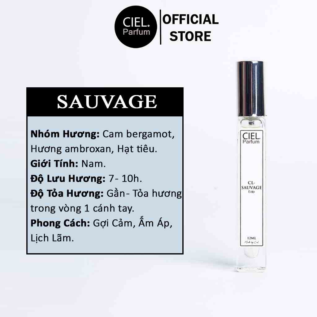 Nước hoa nam Sauvage edp chính hãng Ciel Parfum thơm lâu hương quyến rũ phóng khoáng