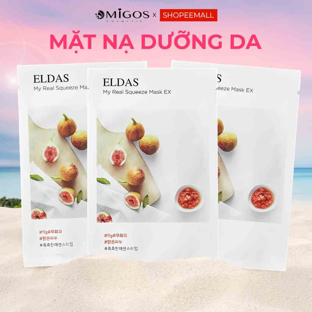 Combo 3 Mặt Nạ Dưỡng Da Eldas Natural 7 Days, Dưỡng Ẩm Trắng Da Cho Da Dầu Mụn 30g/miếng