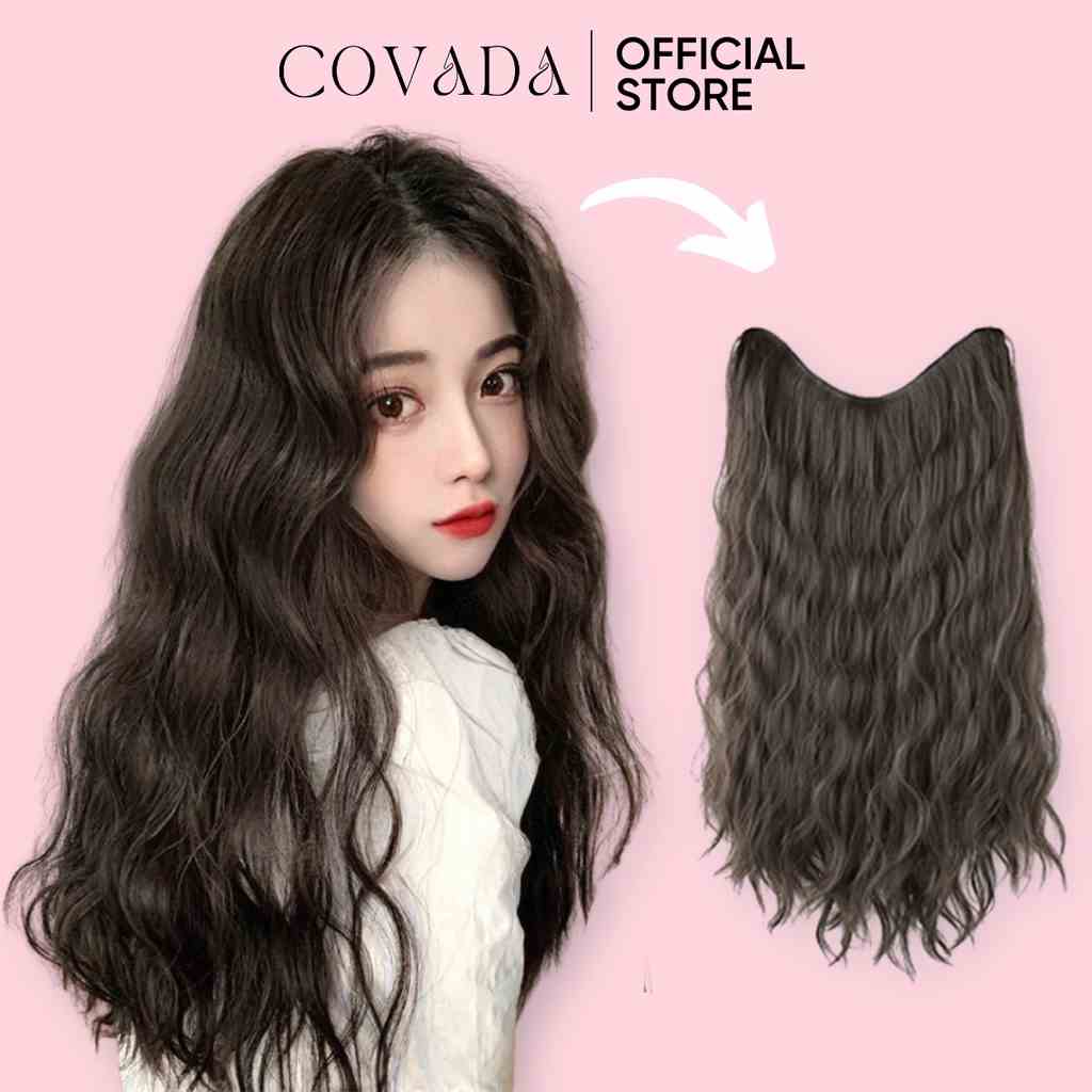 [Mã BMLT35 giảm đến 35K đơn 99K] Tóc giả kẹp nửa đầu COVADA 1 dải chữ U xoăn xù mì cá tính đẹp phong cách Hàn Quốc TG03