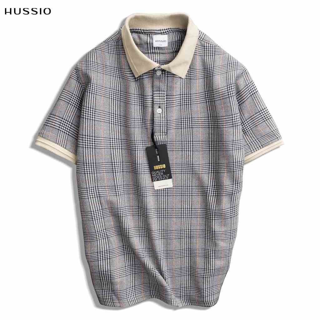 Áo polo nam caro JARMENY vải Cotton len cao cấp, năng động, trẻ trung, chuẩn form - HUSSIO