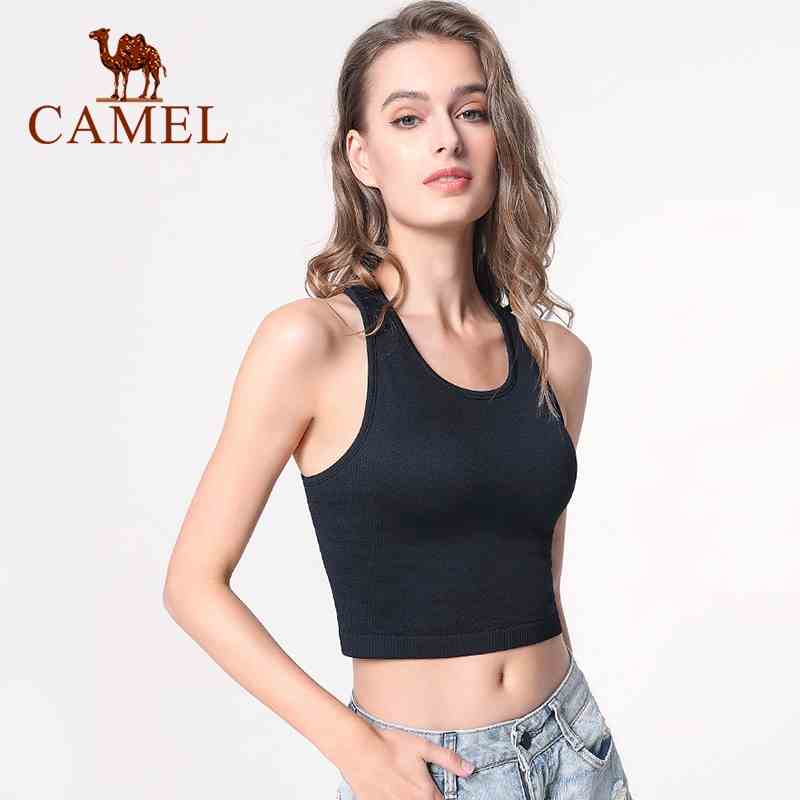 Áo ngực thể thao CAMEL có miếng đệm ngực chống sốc thoải mái tiện lợi cho nữ khi tập yoga