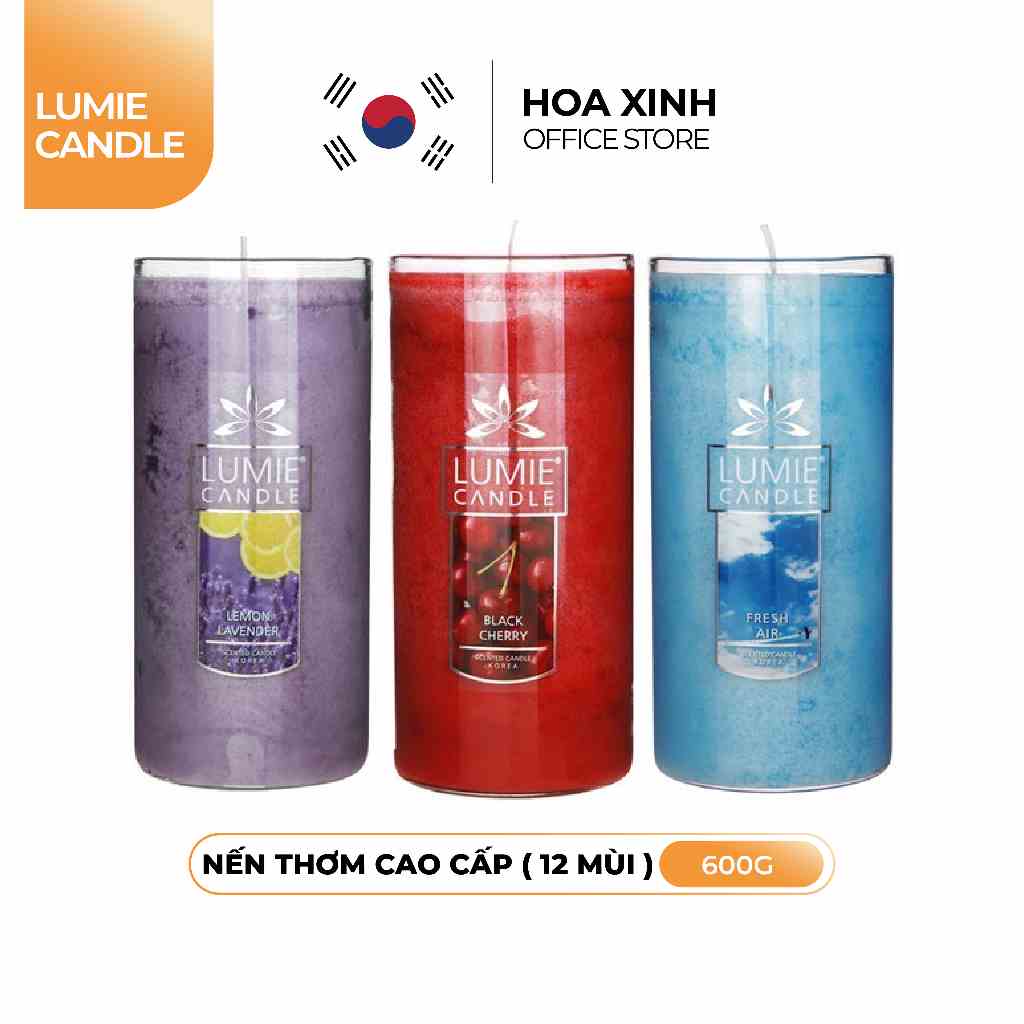 Nến Ly Thơm Cao Cấp Hàn Quốc LUMIE CANDLE 600g - 12 Mùi Hương