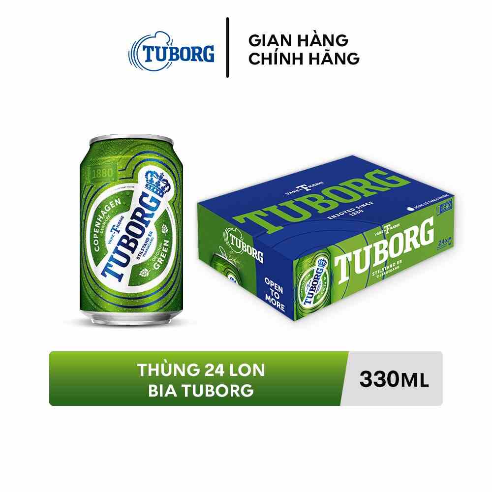 Combo 02 Thùng Bia Tuborg - Thùng 24 lon 330ml