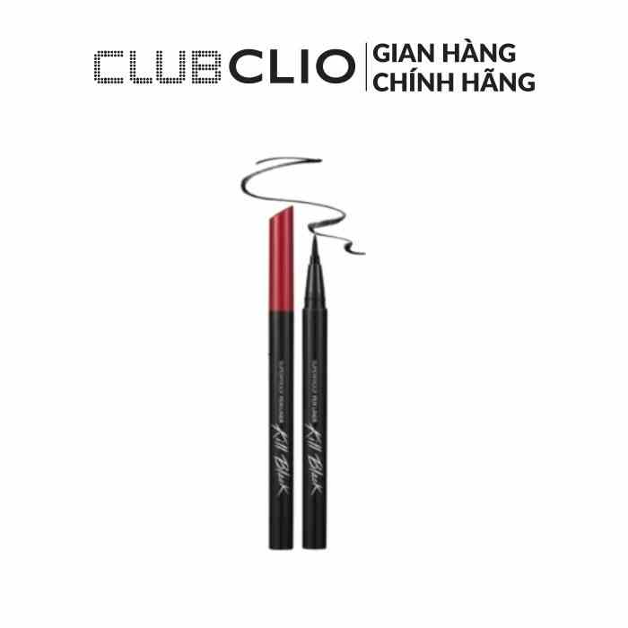 [Mã BMLTA35 giảm đến 35K đơn 99K] Kẻ Mắt Nước Clio Superproof Pen Liner Kill Black 0.55Ml