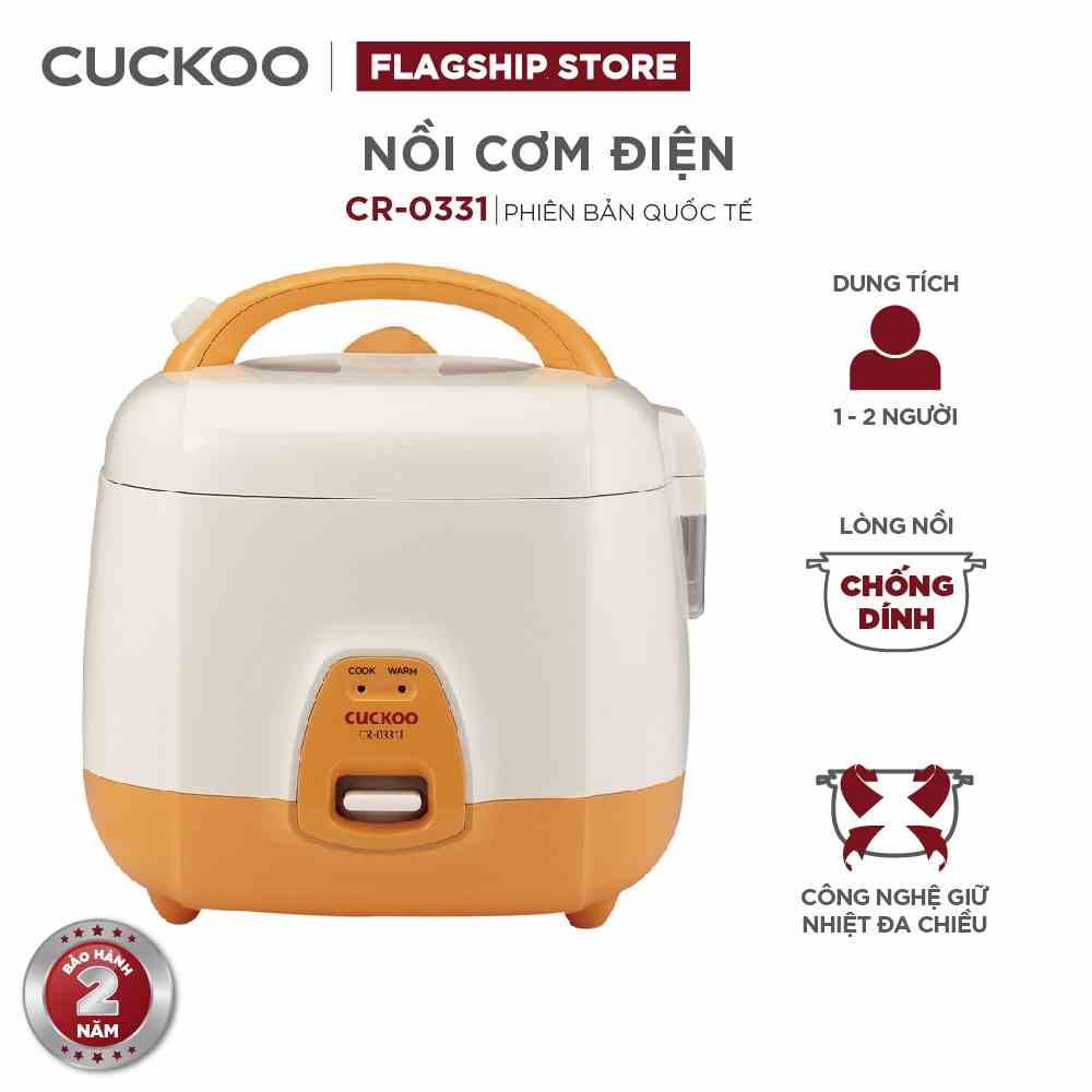 [Mã ELHACE01 giảm 12% đơn 300K] Nồi cơm điện Cuckoo 0.5L CR-0311 - Lòng nồi chống dính - Hàng chính hãng