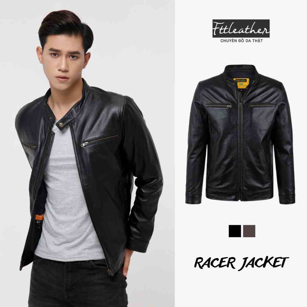 Áo khoác da bò FTT Leather Racer Jacket hai khóa ngực